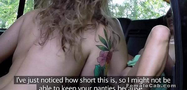  Natural big tits lesbo licks cab driver on the bonnet